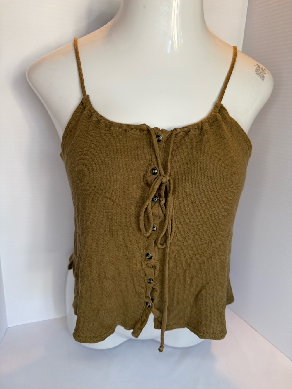 Hurley Olive Tie-Front Knit Cami